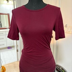 Target Women's Short Sleeve Burgundy Tee